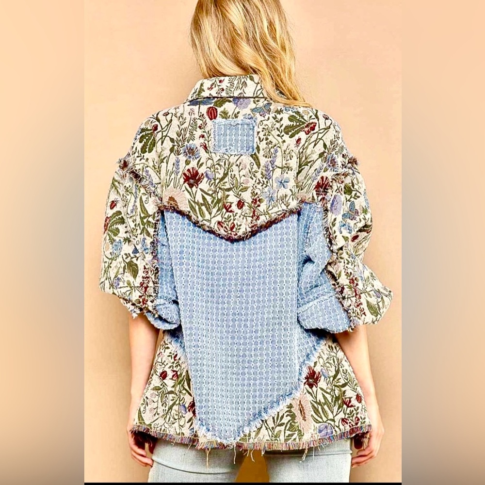POL Blue Floral Jean Jacket - Picture 6 of 9